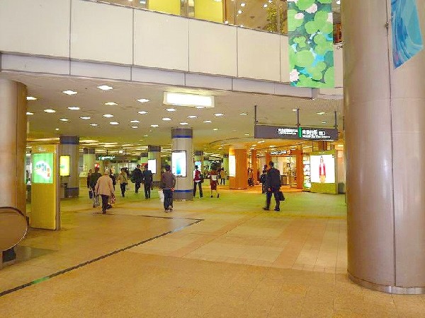 青葉台駅　　(渋谷からは急行で約28分、あざみ野の次に停車する急行停車駅です。駅を取り囲むようにショッピングセンターが立っており、駅前で何でも揃います。)