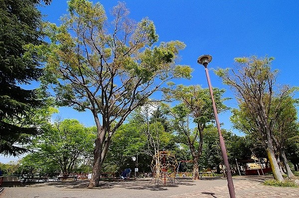 寺尾台第一公園(大きい広場が特徴の公園です。広々とした園内でお子様たちものびのびと遊べ、ベビーカーなどでお散歩に来られても安心。遊具も豊富です。)