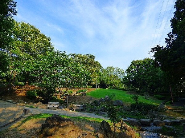 王禅寺ふるさと公園(多摩丘陵の豊かな自然を生かし、水と緑をテーマとして作られた公園。多目的広場、芝生広場、自然林を生かした散策道、富士山展望広場などあり。)