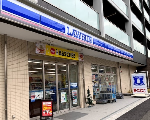 ローソン三枚町山王森店(コーヒーやスイーツが人気のコンビニエンスストア。酒たばこ、無印良品の取扱い有。イートインあり。)